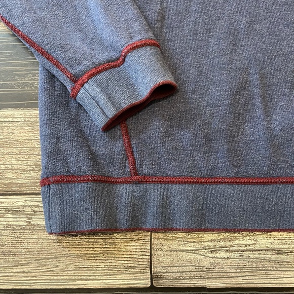 Tommy Bahama Men’s Reversible Maroon Navy 1/4 Zip Pullover Sweater Size Large - Picture 7 of 12